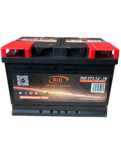 Автомобільний акумулятор RID ST3 12V 78Ah 780A R+